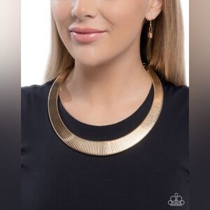 Paparazzi Gold Textured Collar Necklace